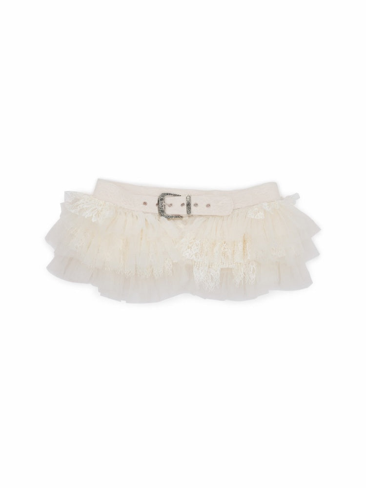 Irregular Mid-Low Waist Lace Multi-Layer Short Tulle Skirt【s0000019026】