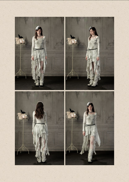 Fake Two-Piece Halter Polka Dot Print Midi Dress【s0000019042】