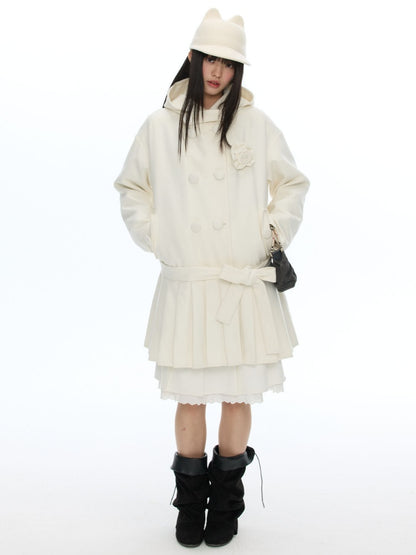 Piano Key Polka Dot Woolen Pleated Skirt【s0000019053】