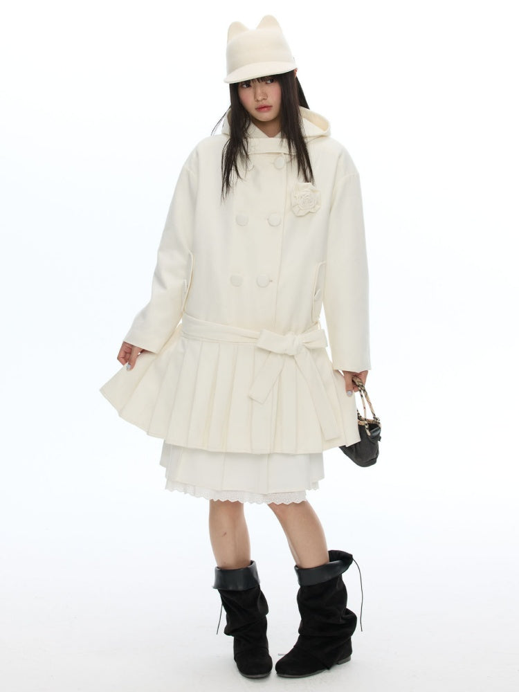 Piano Key Polka Dot Woolen Pleated Skirt【s0000019053】