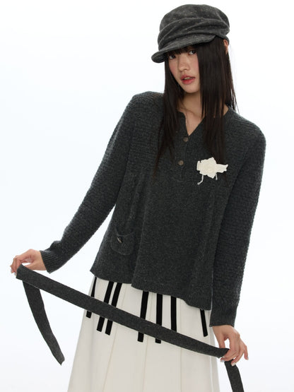 Crochet Wing Flower Twisted Pattern Sweater【s0000019054】