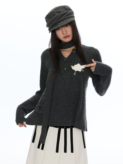 Crochet Wing Flower Twisted Pattern Sweater【s0000019054】