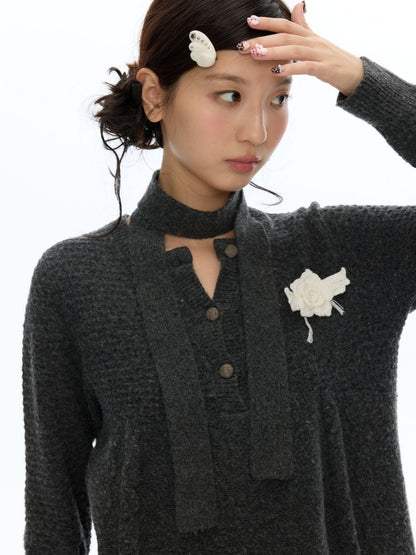 Crochet Wing Flower Twisted Pattern Sweater【s0000019054】