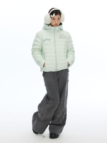 White Duck Down Cold-Resistant Warm Hooded Ribs Down Jacket【s0000019055】