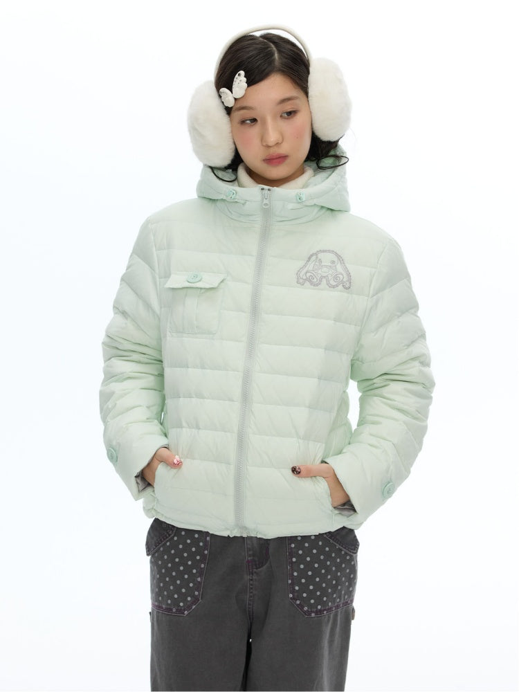 White Duck Down Cold-Resistant Warm Hooded Ribs Down Jacket【s0000019055】