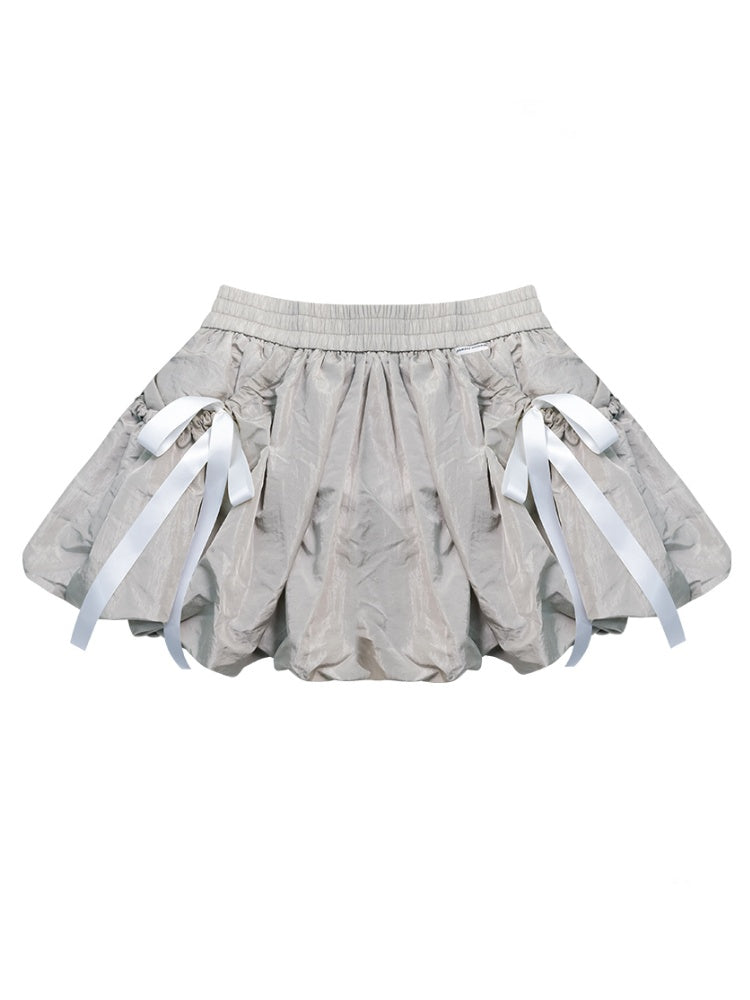 Bow High Waist A-Line Bud Mini Skirt【s0000011919】