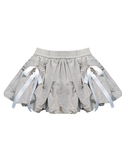 Bow High Waist A-Line Bud Mini Skirt【s0000011919】
