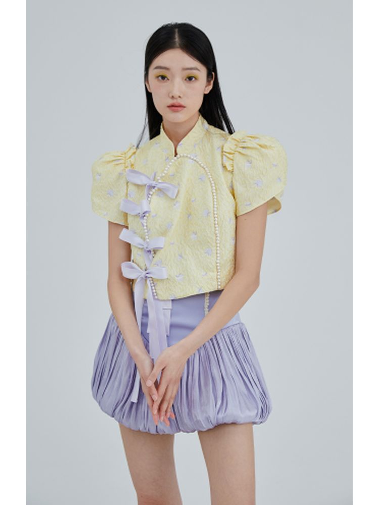 Chinese style bow tie short top【s0000001962】