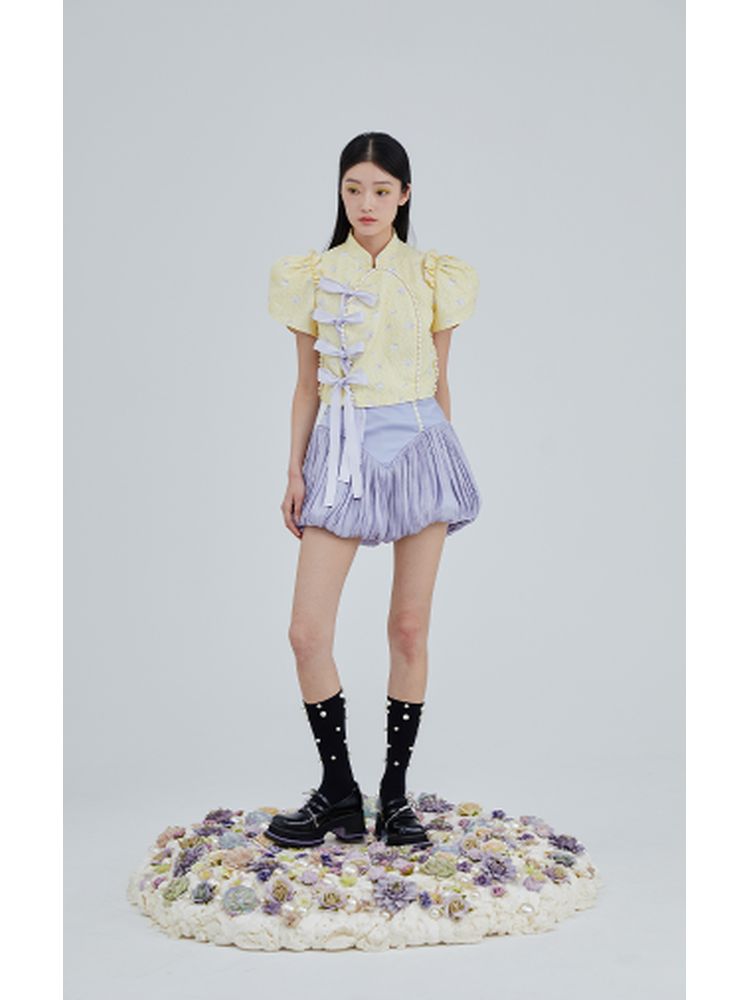 Chinese style bow tie short top【s0000001962】