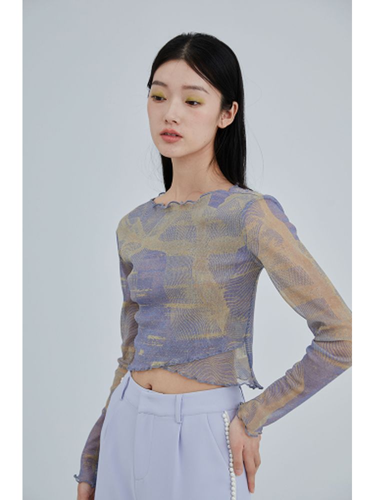 Mesh long sleeves shirt [s0000001960]