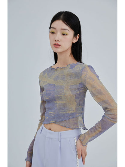 Mesh long sleeves shirt [s0000001960]