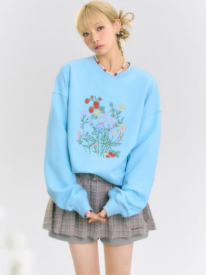 Flower embroidered sweatshirts【s0000001511】