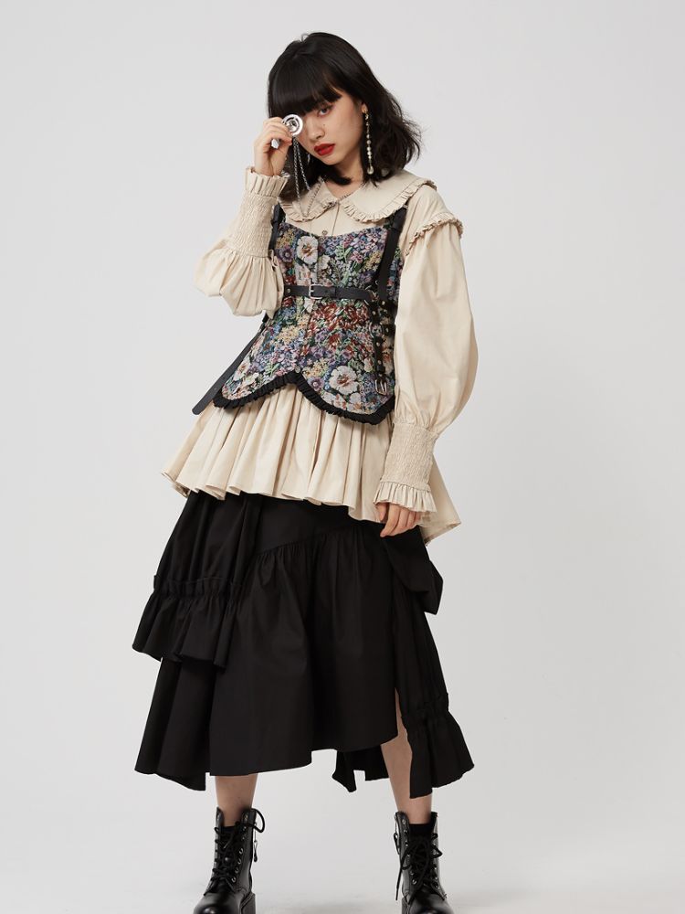 Big swing pleated skirt【s0000001461】