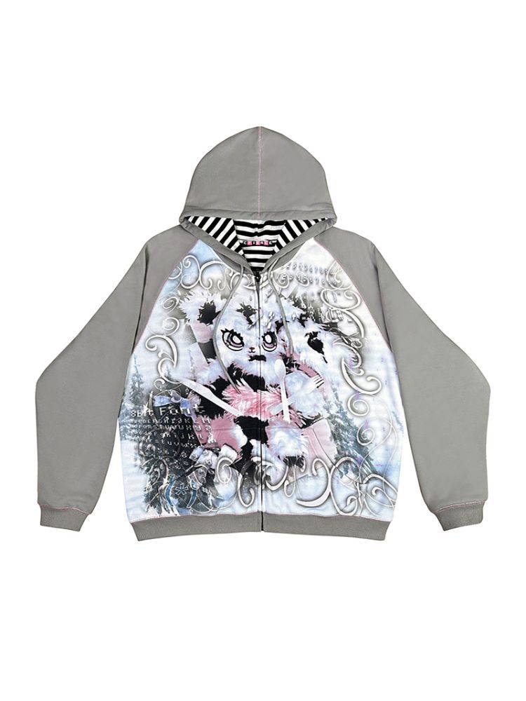 Bunny Print Loose Sweater【s0000001434】