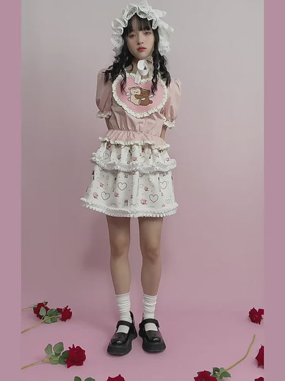 Pearl Print Cute Puffy Short Skirt【s0000001129】