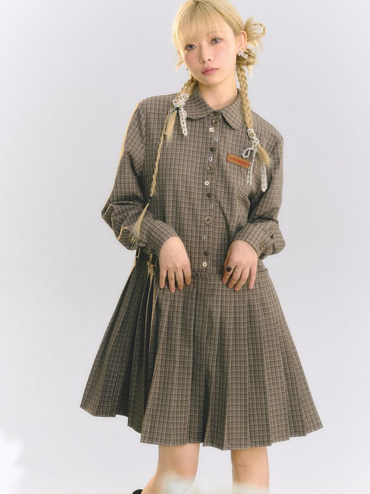 Round Collar Plaid Dress【s0000001514】