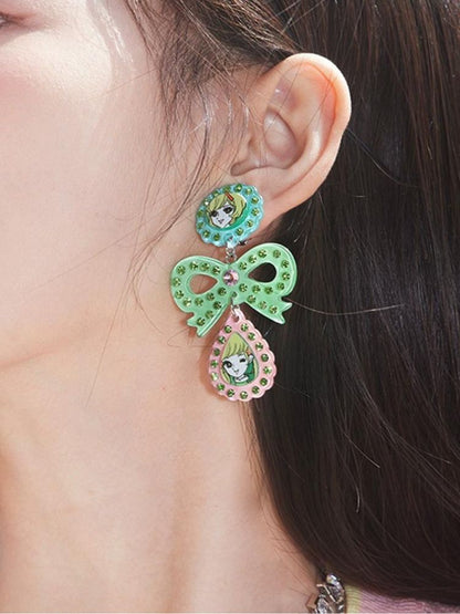 Girl Ribbon Earrings / Pierce【s0000001699】