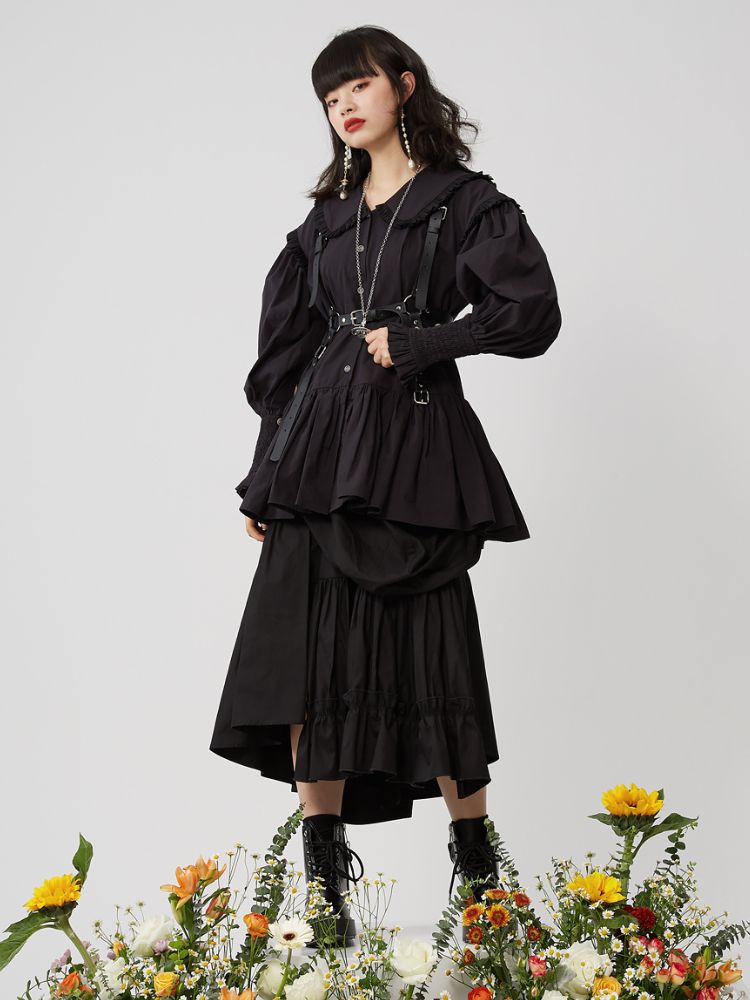 Big swing pleated skirt【s0000001461】