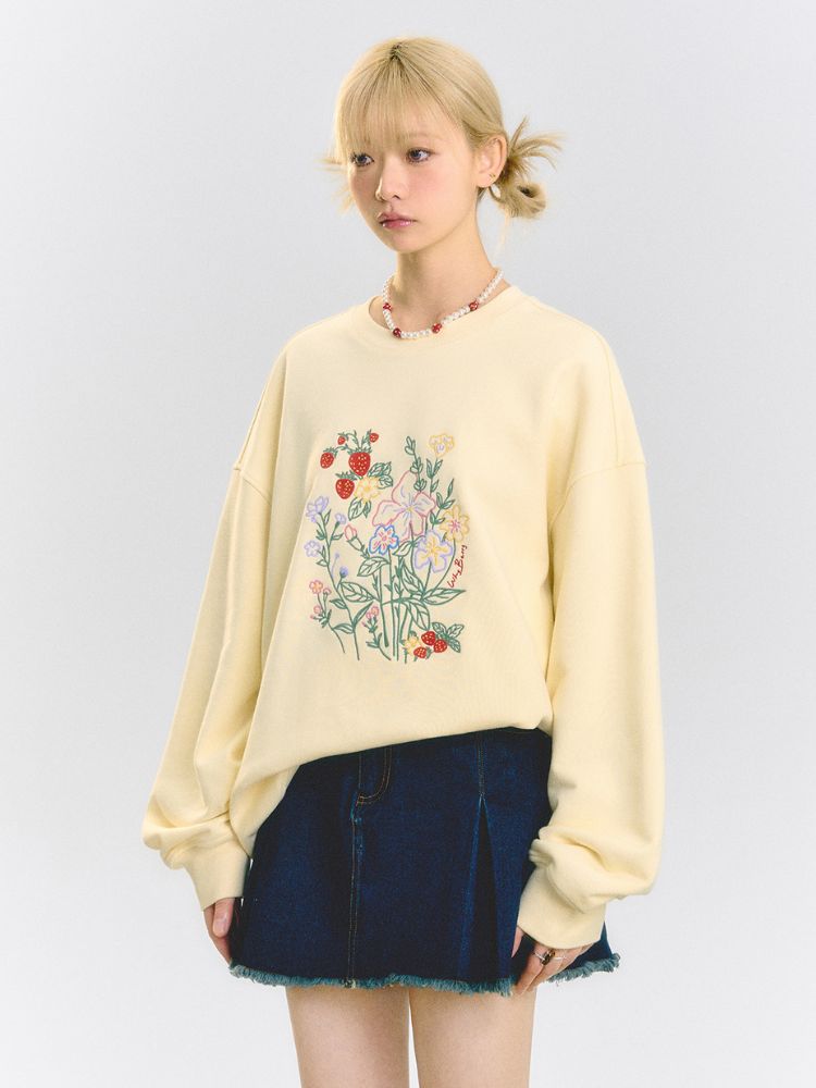 Flower embroidered sweatshirts【s0000001511】