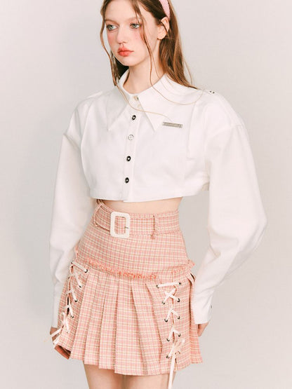 Plaid Braided Pleated Skirt【s0000001655】