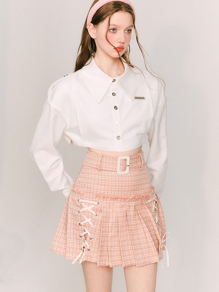 Plaid Braided Pleated Skirt【s0000001655】