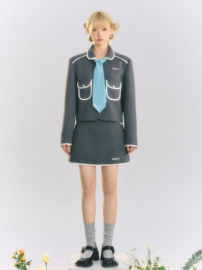 Doll Collar Shoulder Pad Jacket [s0000001507]