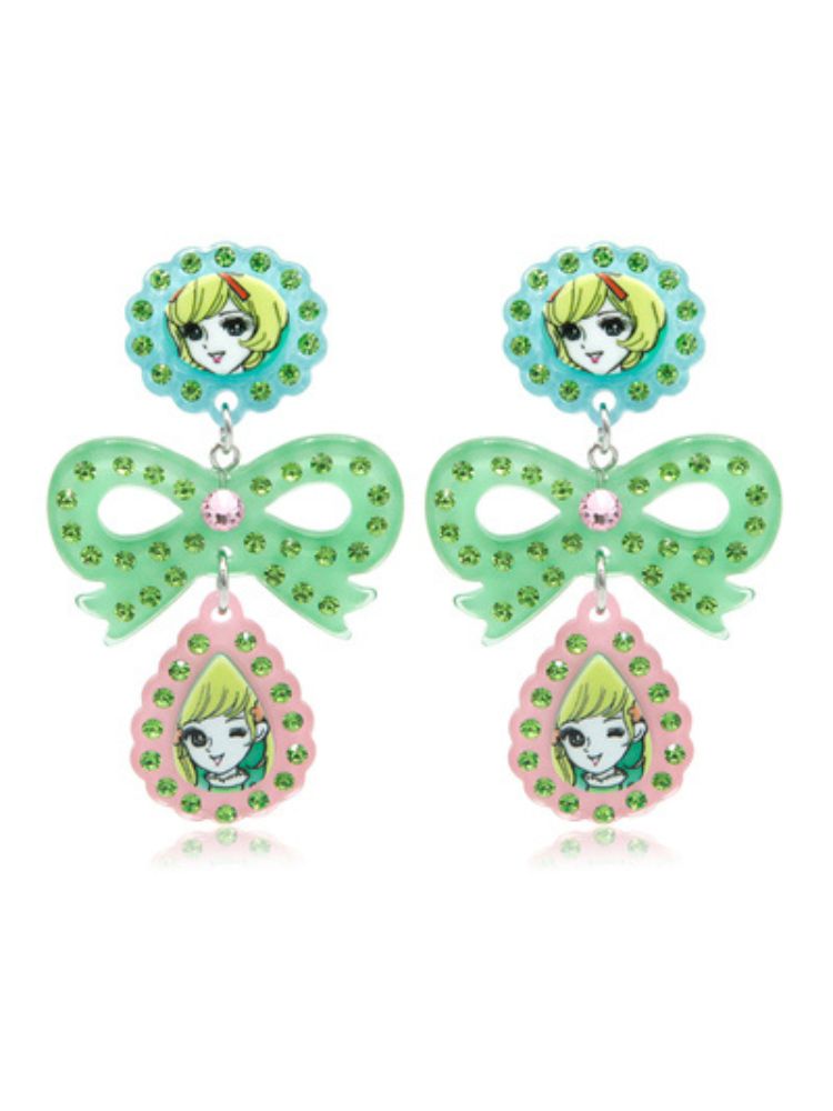 Girl Ribbon Earrings / Pierce【s0000001699】