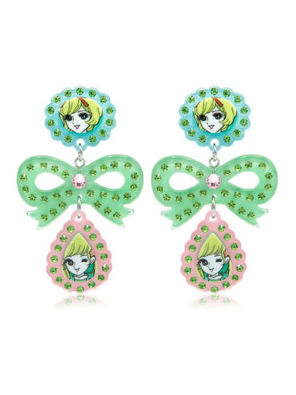 Girl Ribbon Earrings / Pierce【s0000001699】