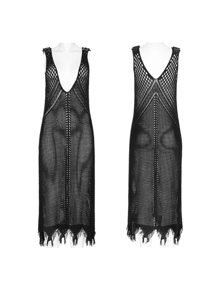 Post-apocalyptic style woolen cutout dress【s0000001105】