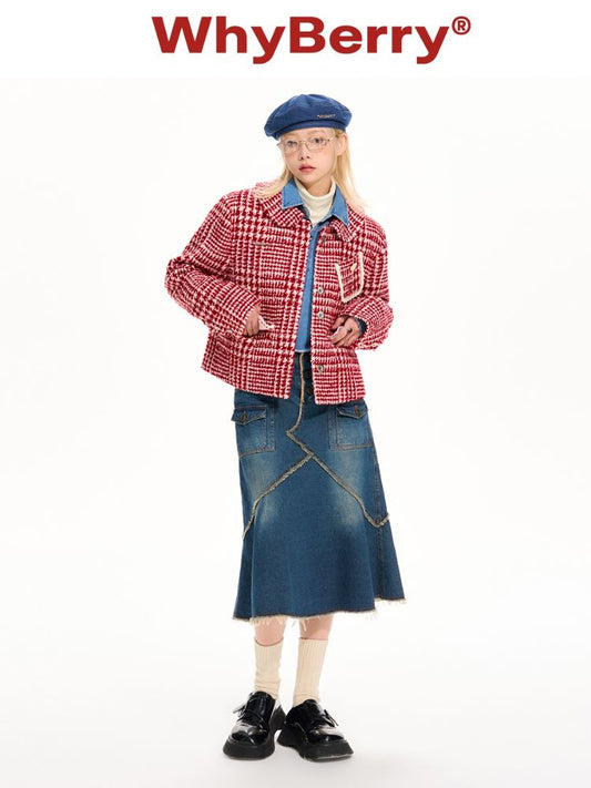 plaid jacket / skirt【s0000001593】