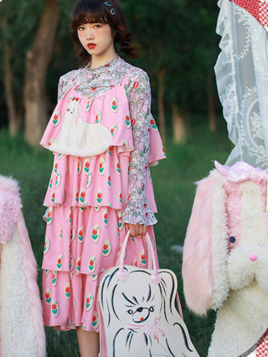 Dog &amp; Tulip Tiered Dress【s0000001211】