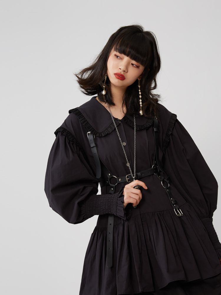 Doll collar ruffled long-sleeved shirt【s0000001460】