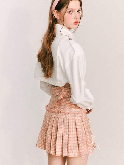 Plaid Braided Pleated Skirt【s0000001655】