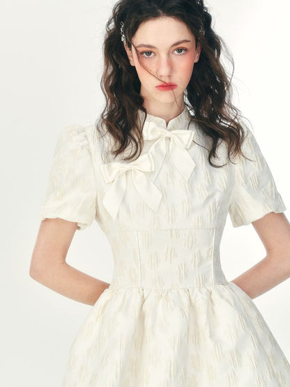 Tulle layered short-sleeved dress【s0000001466】