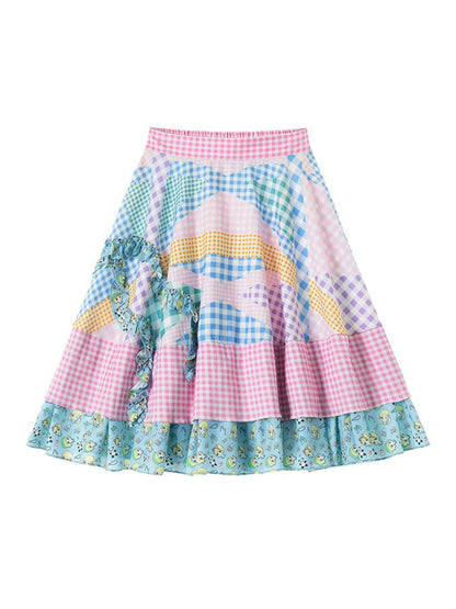 Random Plaid Flare Skirt【s0000001700】