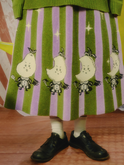 Moon Pear Mystery Contrast Color Striped Skirt【s0000001207】