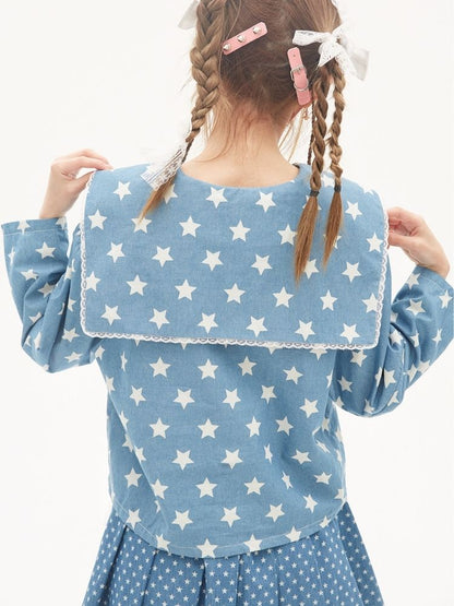 Star Ribbon Sailor Collar Top【s0000001882】