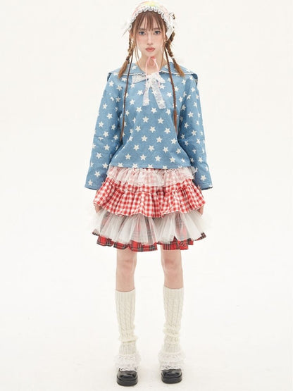 Star Ribbon Sailor Collar Top【s0000001882】