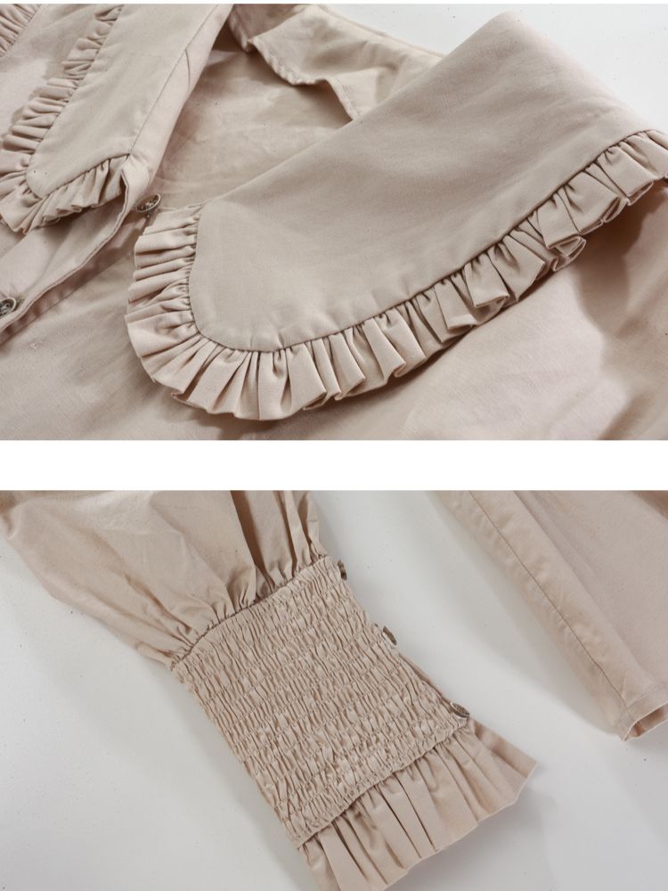 Doll collar ruffled long-sleeved shirt【s0000001460】