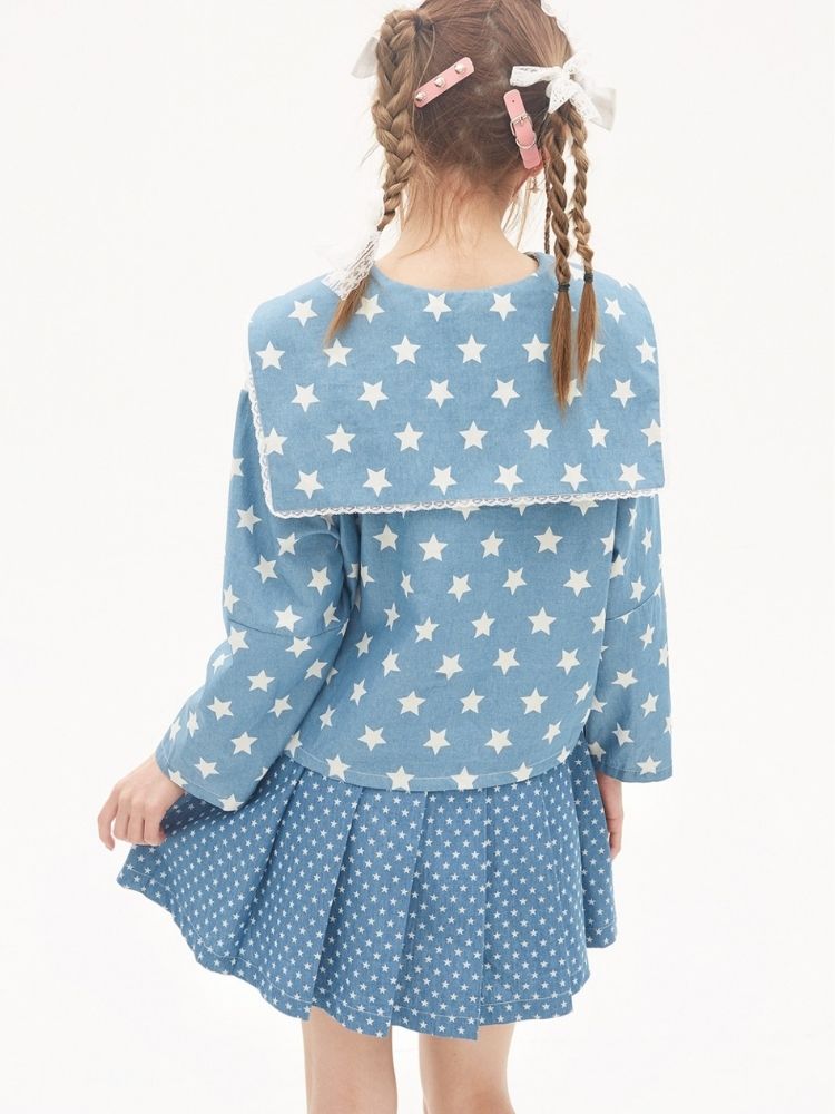 Star Ribbon Sailor Collar Top【s0000001882】