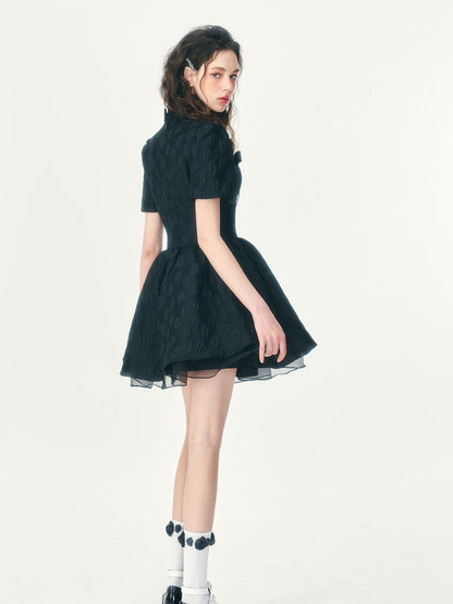 Tulle layered short-sleeved dress【s0000001466】