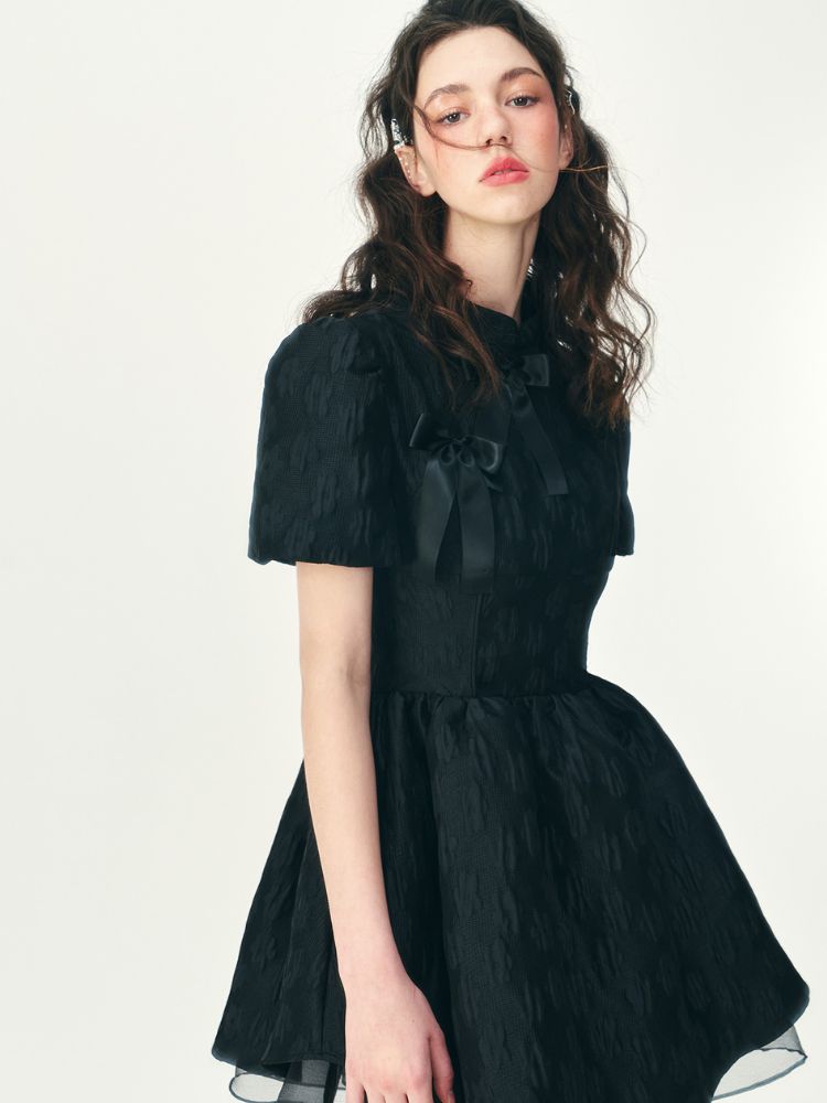 Tulle layered short-sleeved dress【s0000001466】