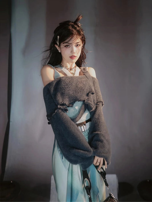 Tie-Dye Refreshing Chic Knit-One-Piece＆Long-Skirt【s0000004033】