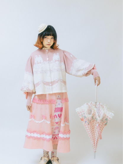 Rabbit Cream Cake lolita Sweet Bow Knit Cardigan【s0000001354】