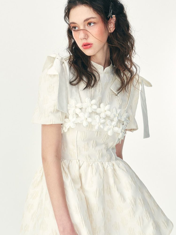 Tulle layered short-sleeved dress【s0000001466】