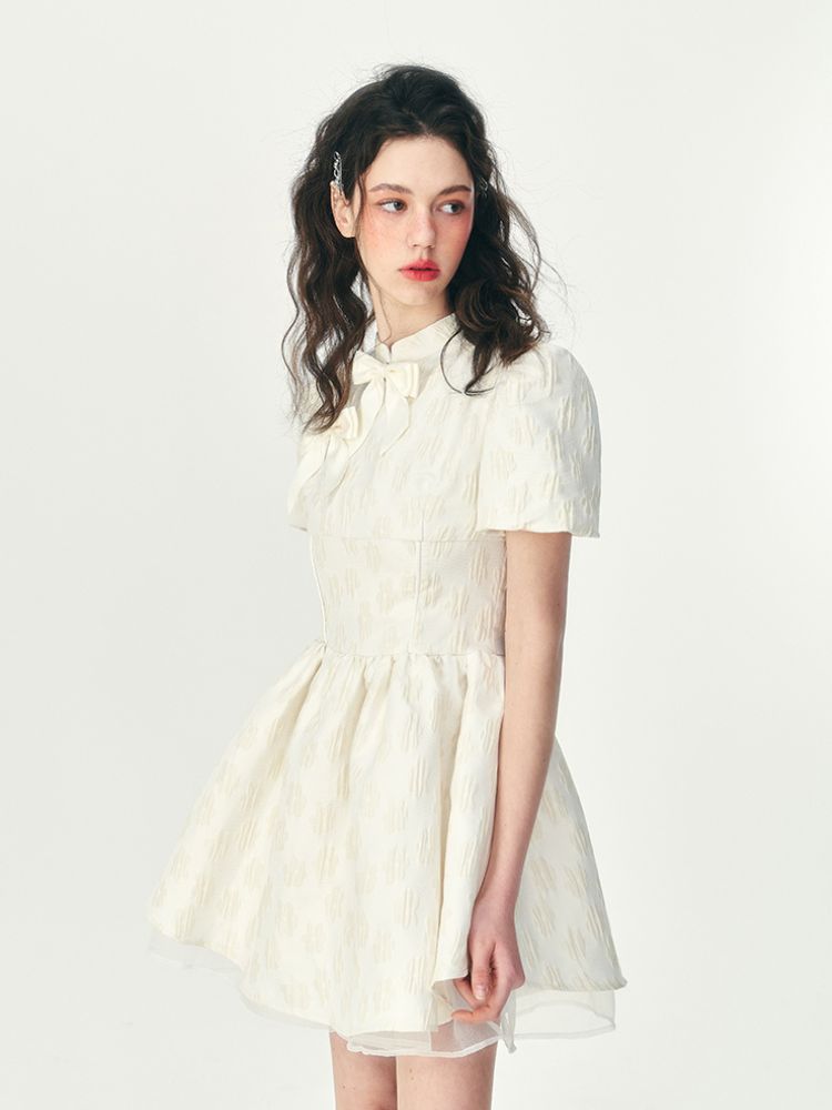 Tulle layered short-sleeved dress【s0000001466】