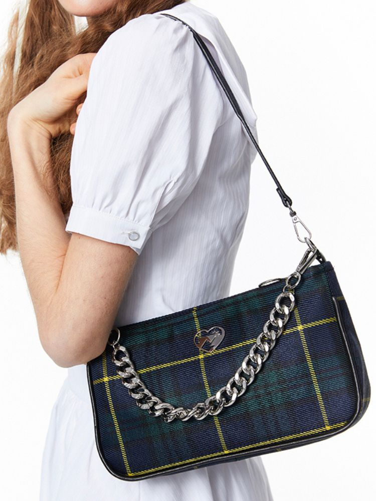 Plaid Chain Shoulder Bag【s0000001875】