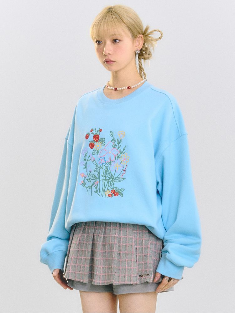 Flower embroidered sweatshirts【s0000001511】