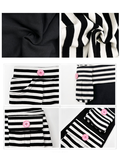Striped panel pants【s0000001435】