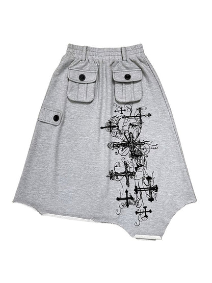 Cross print skirt【s0000001429】